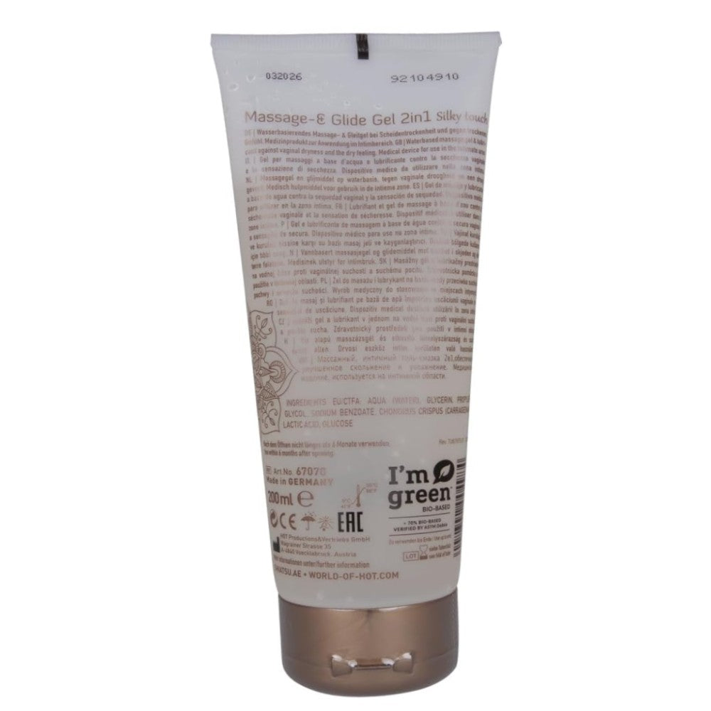 Hot Shiatsu Massage & Glide Gel 2in1 Silky Touch Masaj ve Kayganlaştırıcı Jel 200 ml.