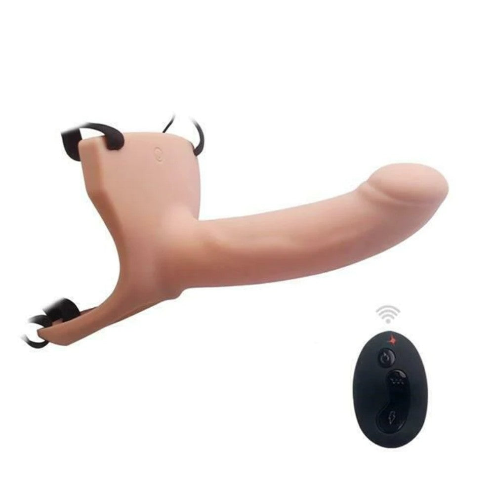 Aphrodisia Hollow Strap-On 17 cm İçi Boş Titreşimli Uzaktan Kumandalı Belden Bağlamalı Strap-on