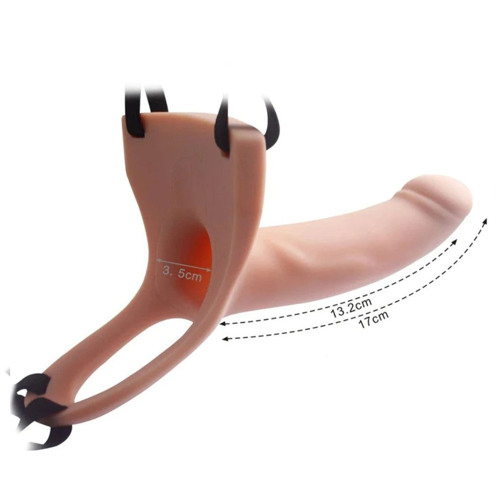 Aphrodisia Hollow Strap-On 17 cm İçi Boş Titreşimli Uzaktan Kumandalı Belden Bağlamalı Strap-on
