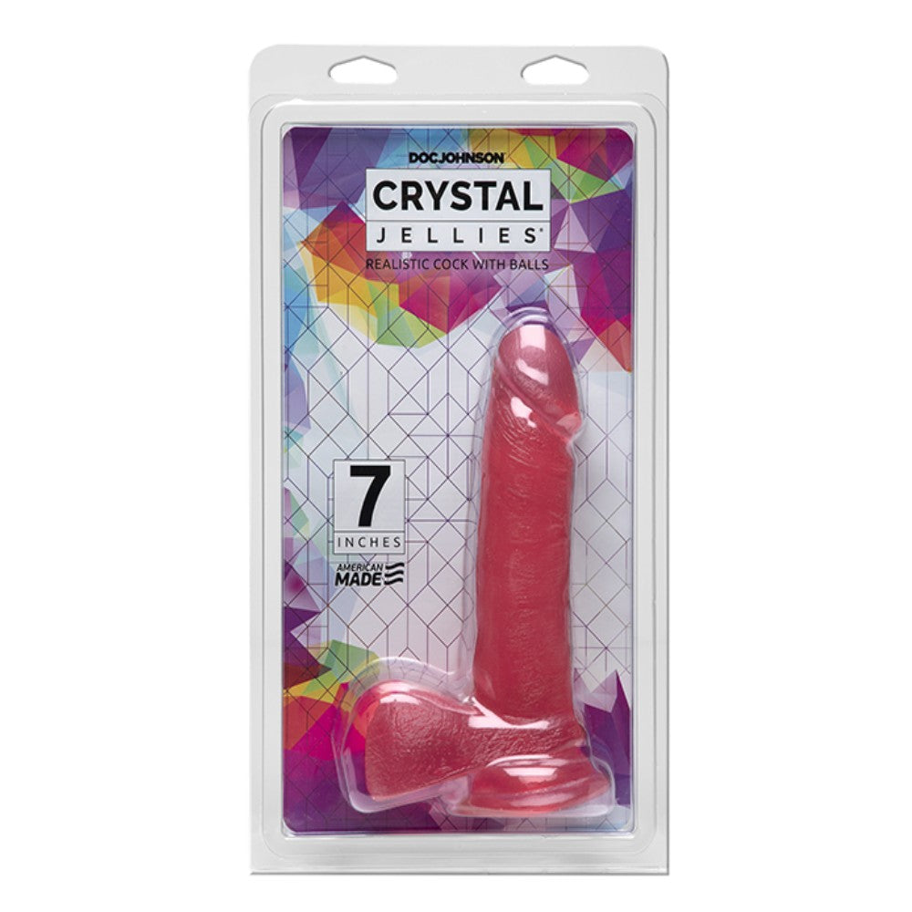Doc Johnson Crystal Jellies Realistic Cock 18cm Jel Dildo Pink