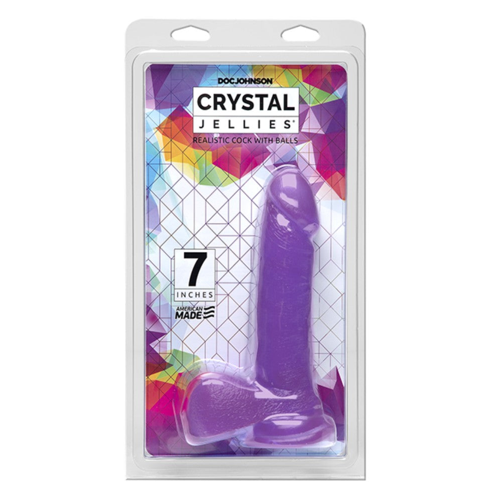 Doc Johnson Crystal Jellies Realistic Cock 18cm Jel Dildo Purple