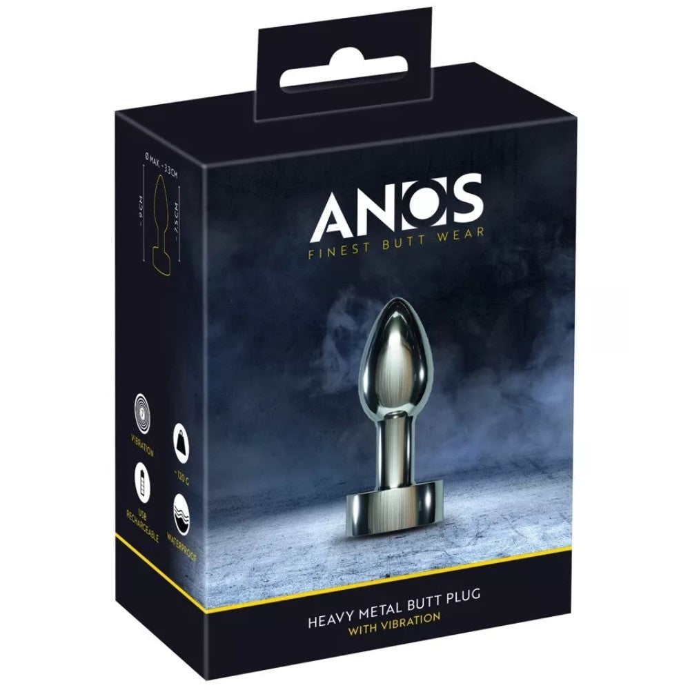 Anos Heavy Metal Butt Plug With Vibration Şarjlı Titreşimli Metal Anal Plug