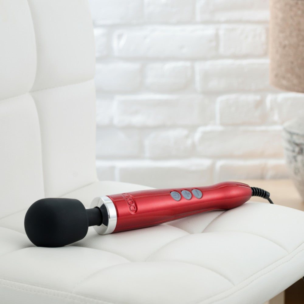 Doxy Die Cast Metal Döküm Magic Wand Massager Masaj Aleti Vibratör-Red