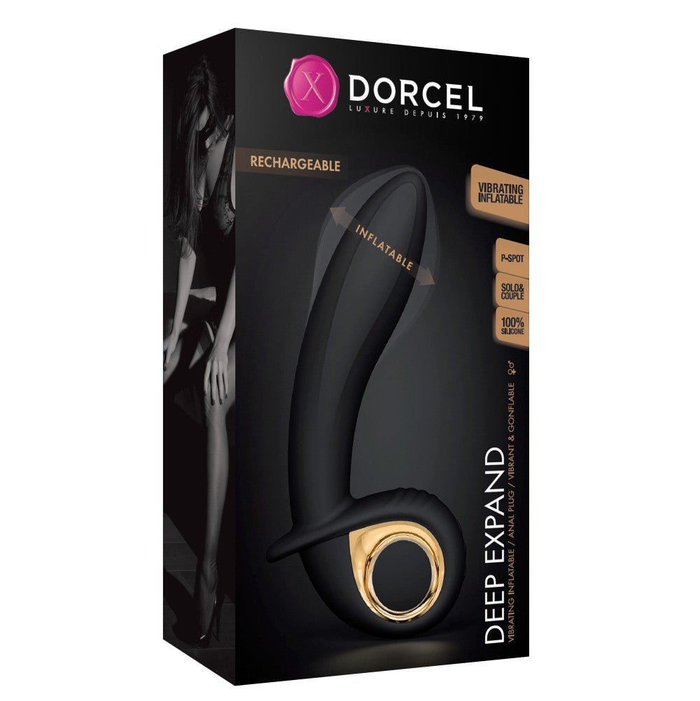 Dorcel Plug Anal Vibrant Gonflable Deep Expand Black & Gold Edition Şişirilebilir Anal Vibratör