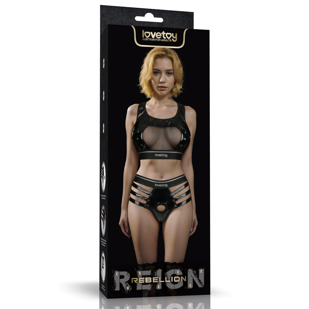 Lovetoy Rebellion Reign Iconic Harness Strap on Set LV781001B M/L