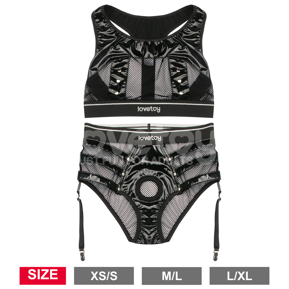 Lovetoy Rebellion Reign Iconic Harness Strap on Set LV781001B M/L