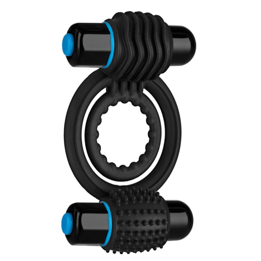 Doc Johnson OptiMALE Vibrating Double C-Ring Çift Titreşimli Testis Destekli Penis Halkası