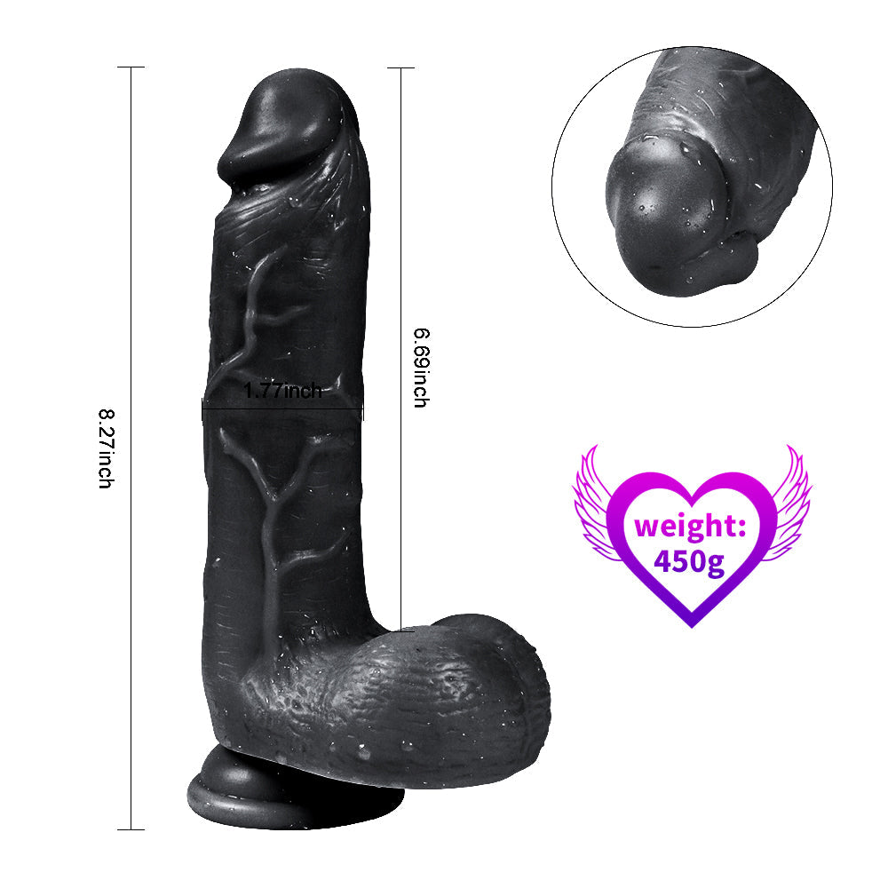 Xise Dildo Series Adam Rubber  21 cm Realistik Zenci Penis XS-WBC10012 Black