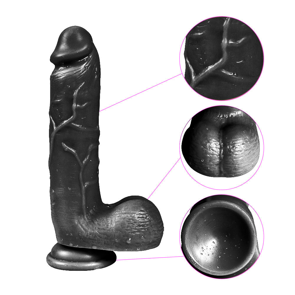 Xise Dildo Series Adam Rubber  21 cm Belden Bağlamalı Realistik Zenci Penis XS-WBC10012 Black