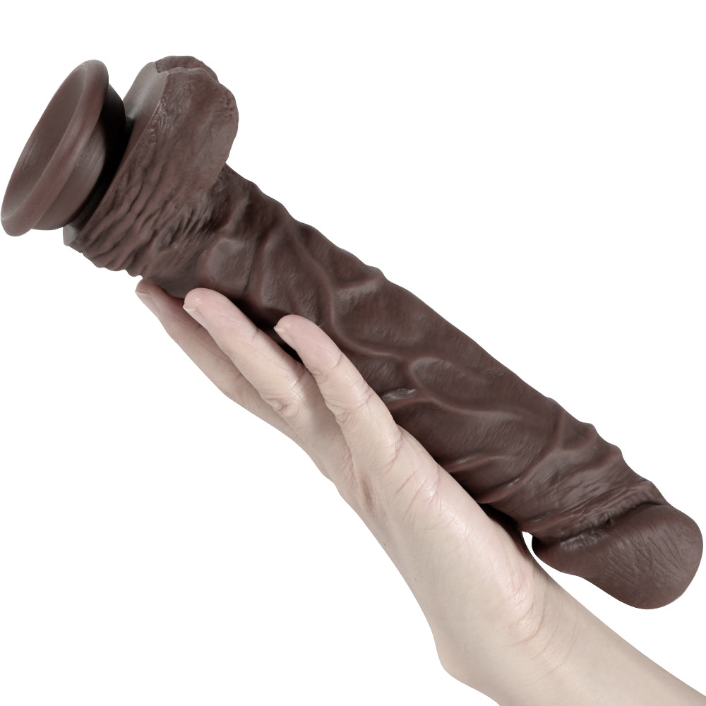 Xise Dildo Series Knight Flexible 25,5 cm Realistik Penis XS-WBC10002-Brown