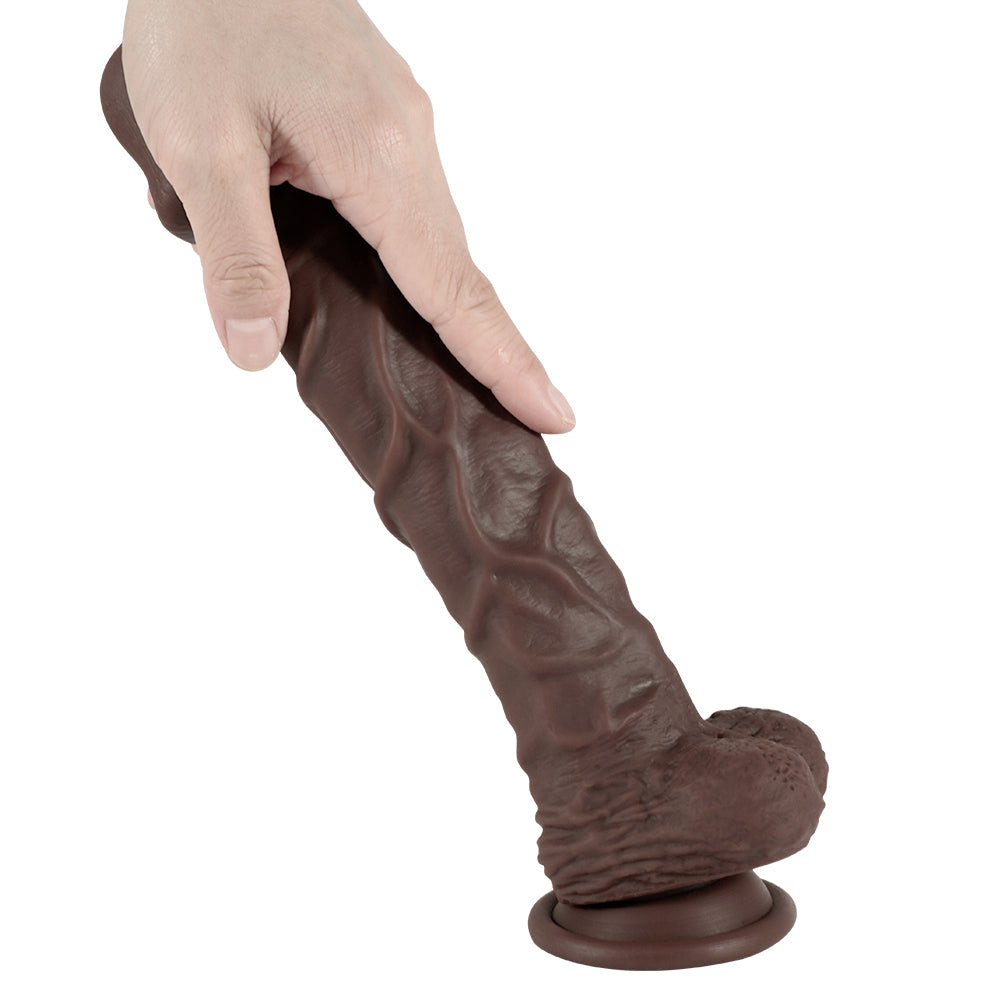 Xise Dildo Series Knight Flexible 25,5 cm Belden Bağlamalı Realistik Penis XS-WBC10002-Brown