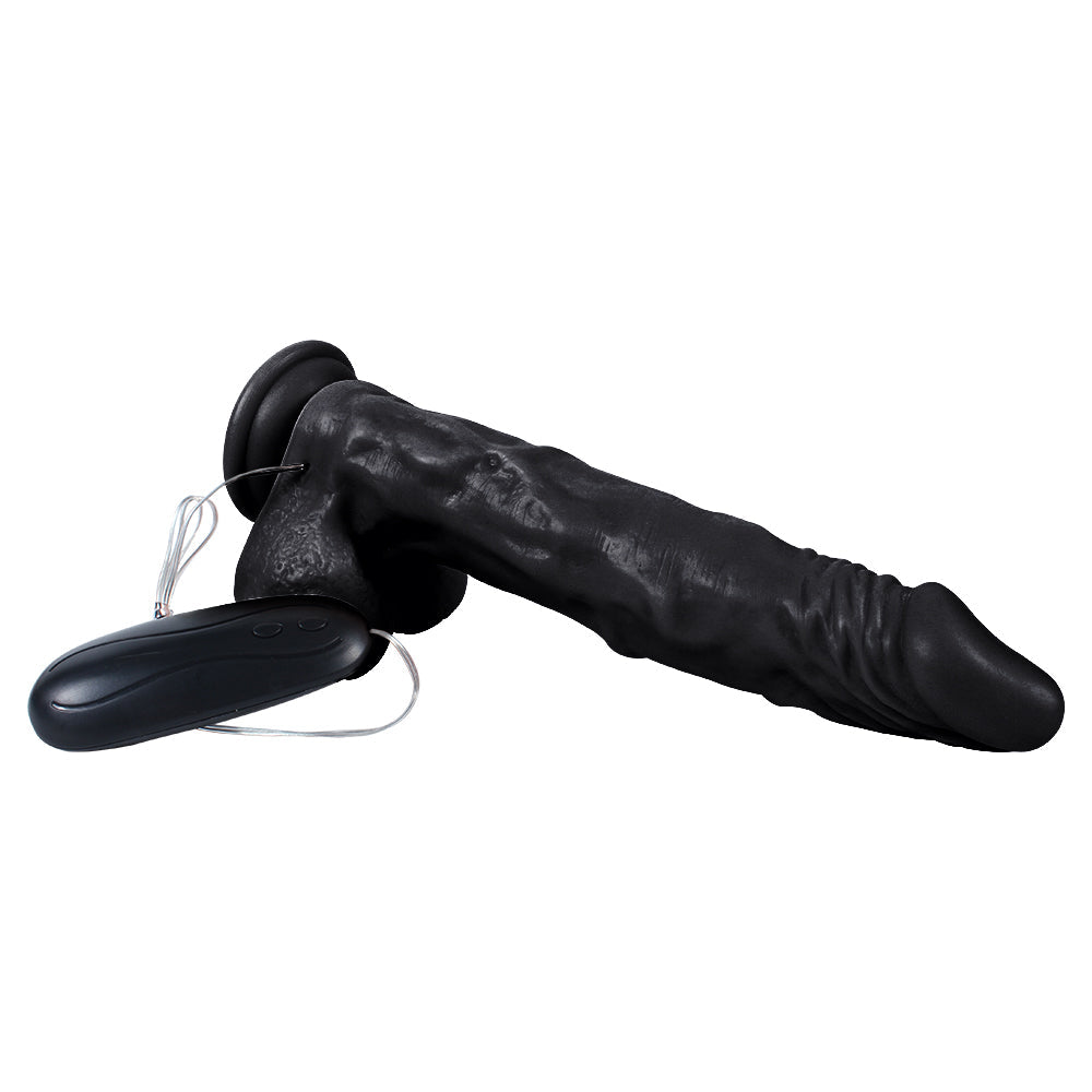 Xise Dildo Series Victory Hero 24 cm Belden Bağlamalı Titreşimli Realistik Penis XS-WBC10005 Black