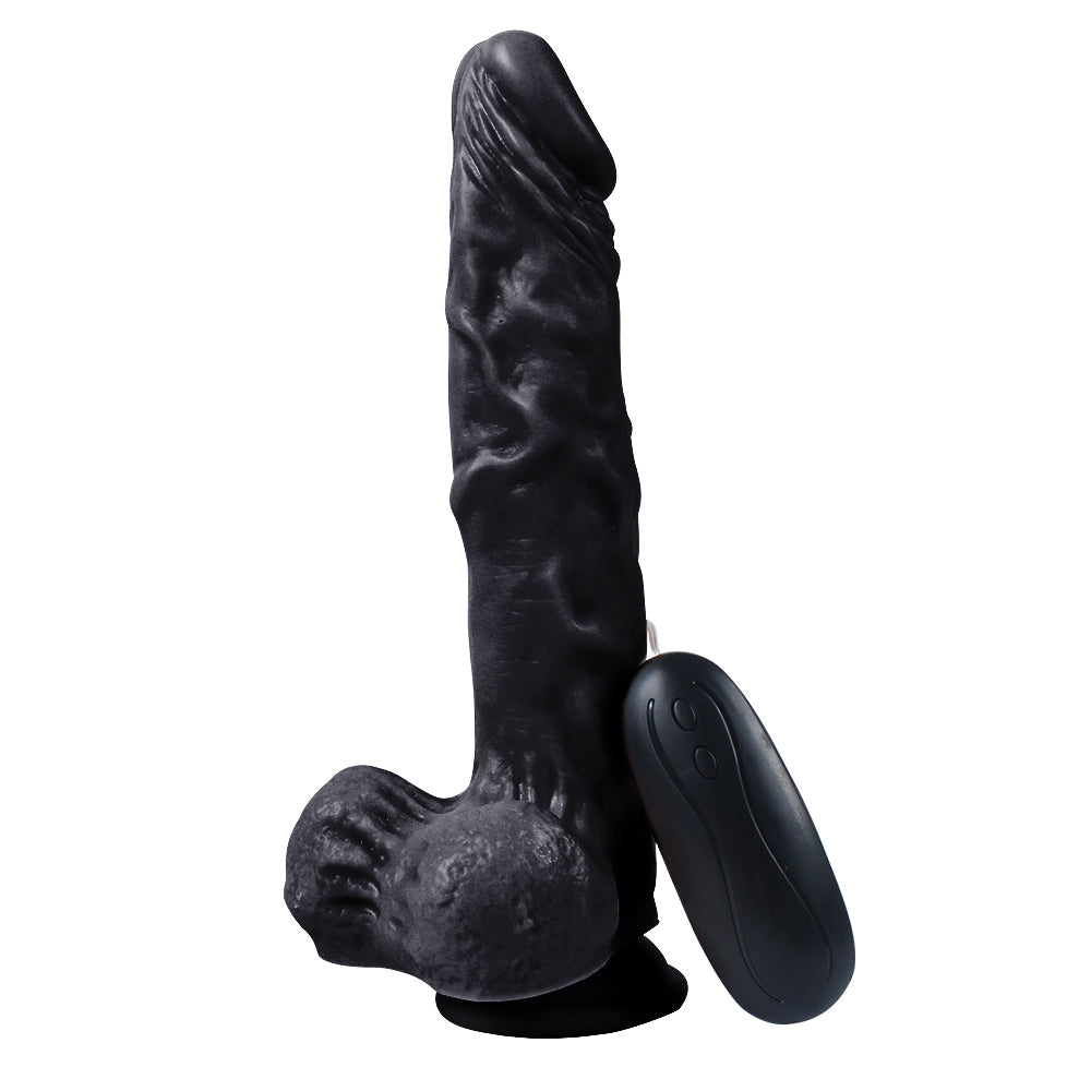 Xise Dildo Series Victory Hero 24 cm Belden Bağlamalı Titreşimli Realistik Penis XS-WBC10005 Black