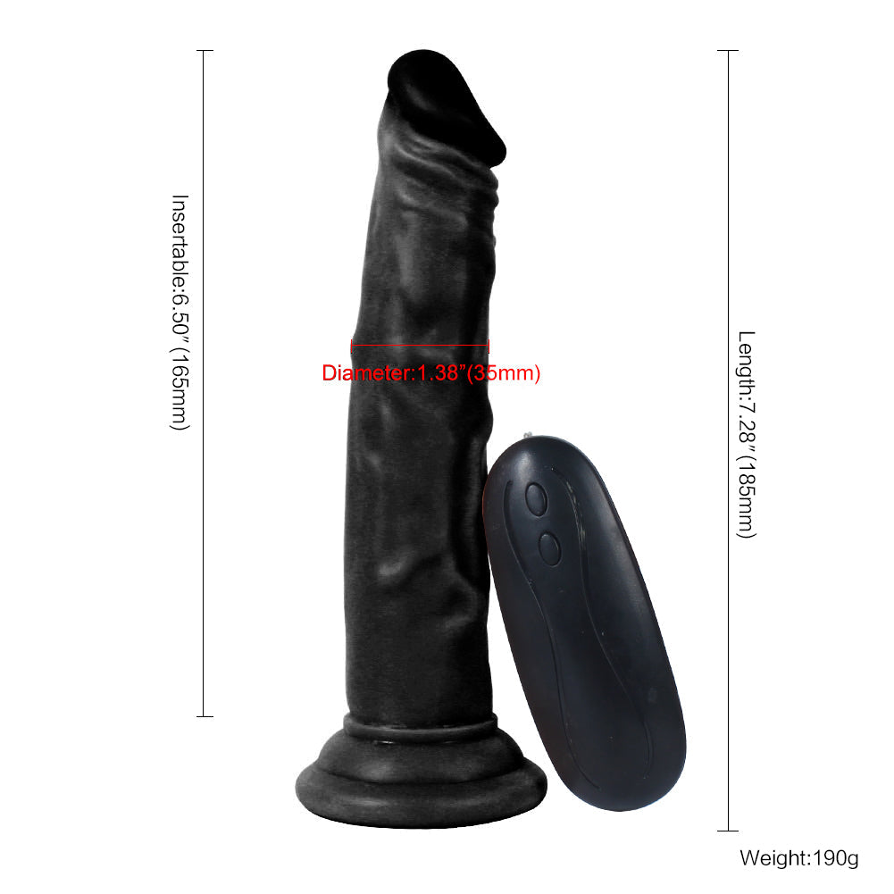 Xise Dildo Series Naturo 18.5 cm Titreşimli Belden Bağlamalı Realistik Penis XS-WBC10024-V Black