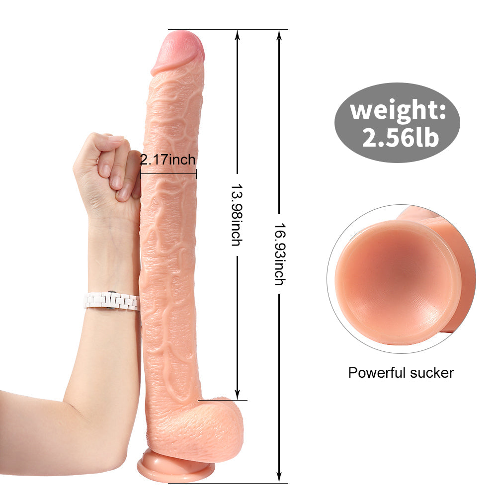Xise Dildo Series Huoer Flexible 43 cm Realistik Büyük Penis XS-WBC10068 Flesh