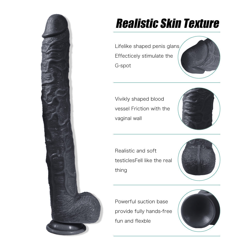 Xise Dildo Series Huoer Flexible 43 cm Realistik Büyük Penis XS-WBC10068 Black