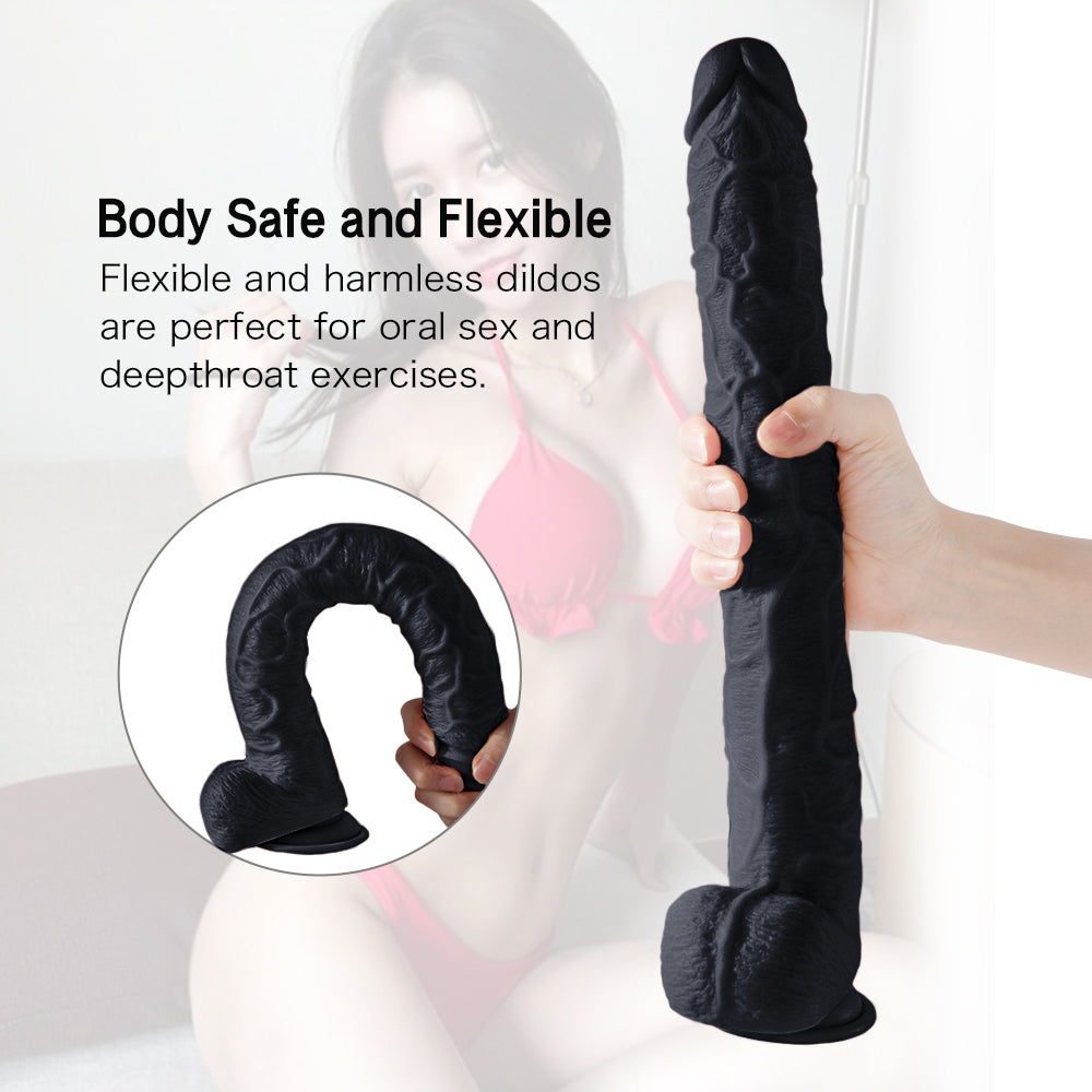 Xise Dildo Series Huoer Flexible 43 cm Realistik Büyük Penis XS-WBC10068 Black