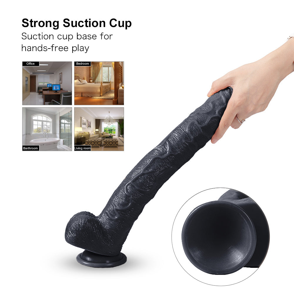 Xise Dildo Series Huoer Flexible 43 cm Realistik Büyük Penis XS-WBC10068 Black