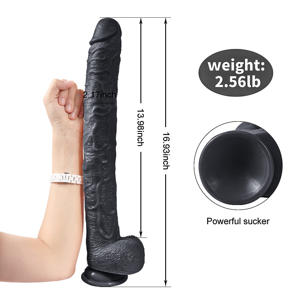Xise Dildo Series Huoer Flexible 43 cm Realistik Büyük Penis XS-WBC10068 Black