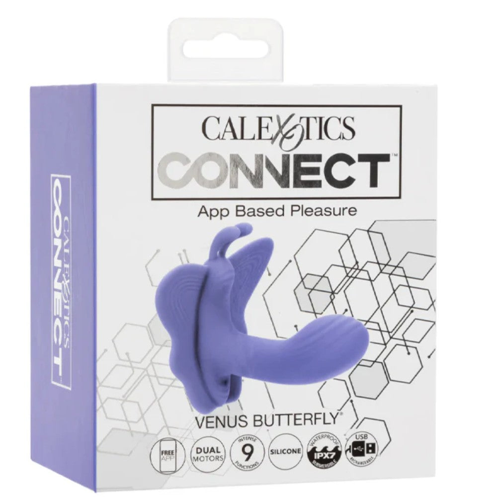 Calexotics Connect App Controlled Venus Butterfly Telefon Kontrollü Çift Uyarımlı Vibratör