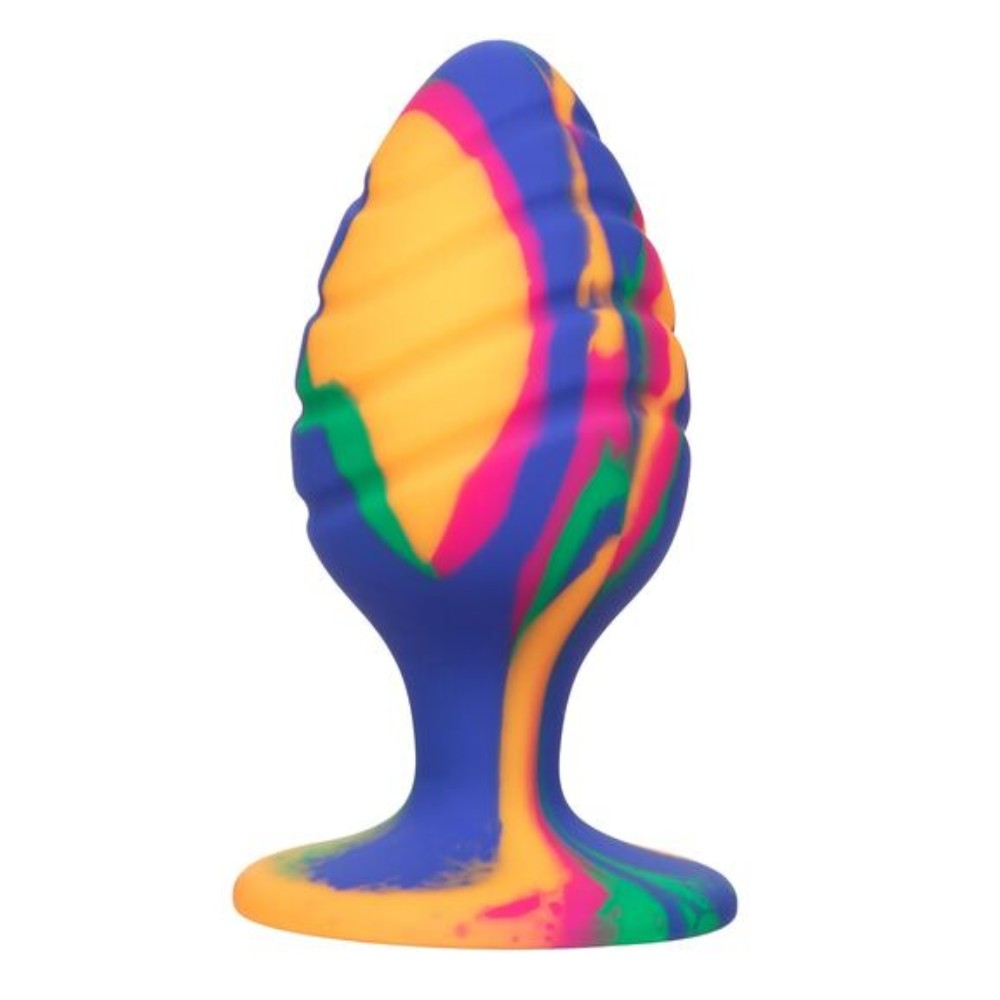 Calexotics Cheeky Swirl Tie-Dye Silicone Butt Plug Large