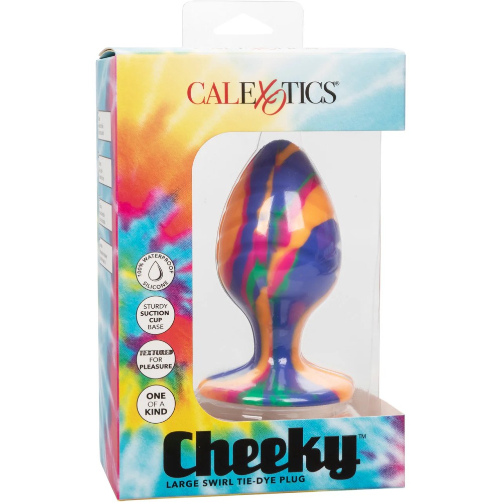 Calexotics Cheeky Swirl Tie-Dye Silicone Butt Plug Large