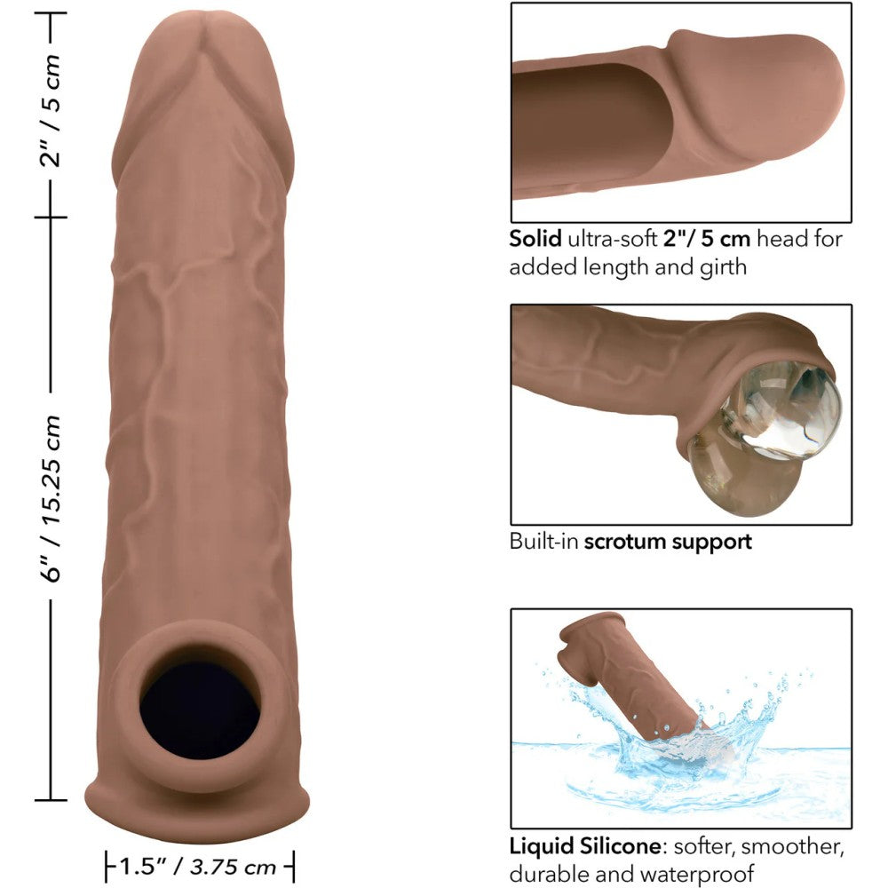 Calexotics Performance Maxx Life-Like Extension 5cm Uzatmalı Penis Kılıfı Brown