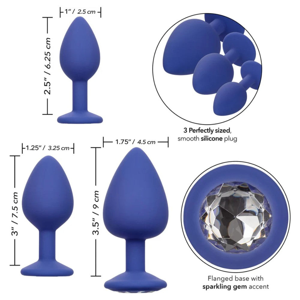 Calexotics Cheeky Gems 3 pcs Anal Alıştırıcı Silikon Plug Set