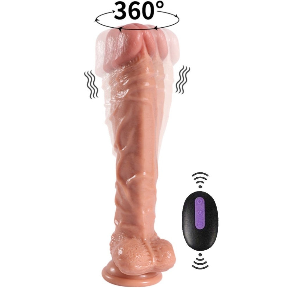 Shequ Rotating Dildo Jihad Knight 25,5 cm Dönebilen Hareketli Uzaktan Kumandalı Belden Bağlamalı Realistik Penis SQ-WBE10002