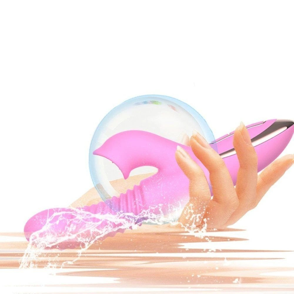 Dibe Angelia Thrusting İleri Geri Hareketli Dilli Rabbit Vibratör Purple