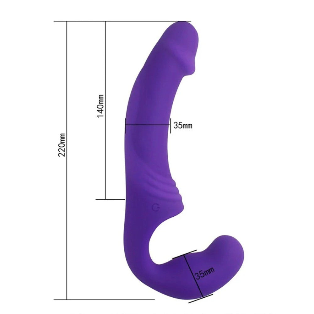 Aphrodisia Double Rider Uzaktan Kumandalı Strapless Strap-On Vibratör Purple