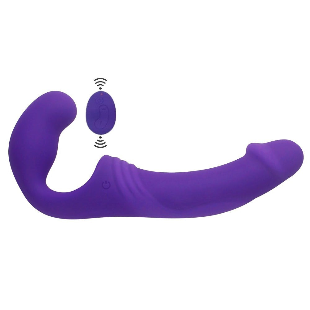 Aphrodisia Double Rider Uzaktan Kumandalı Strapless Strap-On Vibratör Purple