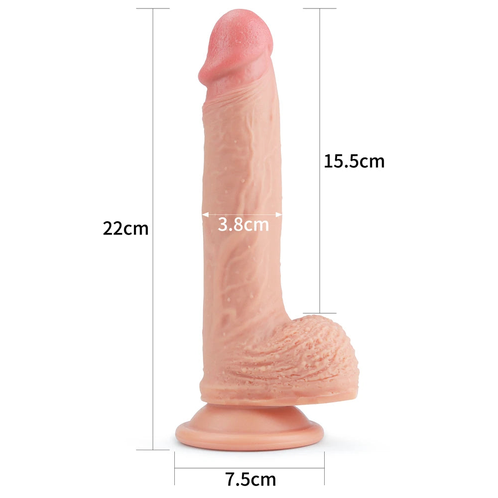Lovetoy Dual Layered Silicone Cock 21.5 cm Realistik Penis LV4003F