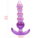 Erox Anal Fantasy Silicone Butt Beads Anal Training Silikon Anal Plug-Purple