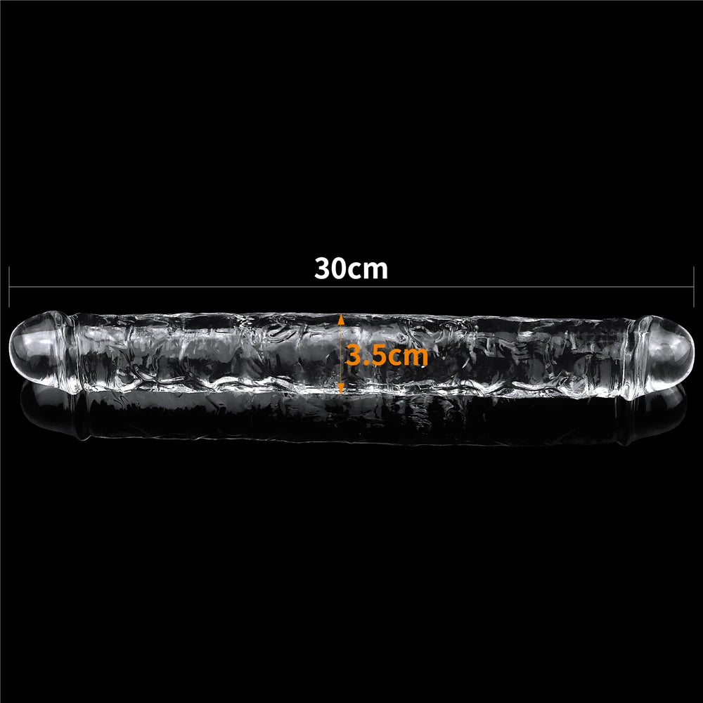 Lovetoy Flawless Clear Dildo 30 cm Çift Taraflı Realistik Penis LV310018