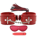 Erox Fetish Fantasy Series Cuffs Vibratörlü Deri Fetiş Pozisyon Kelepçe Seti-Kırmızı