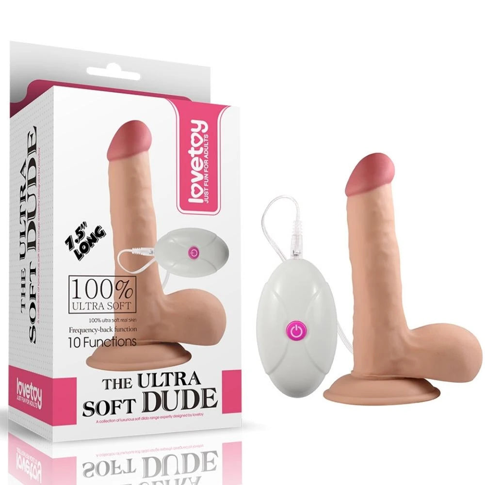Lovetoy The Ultra Soft Dude Dildo 18 Cm Titreşimli Realistik Penis