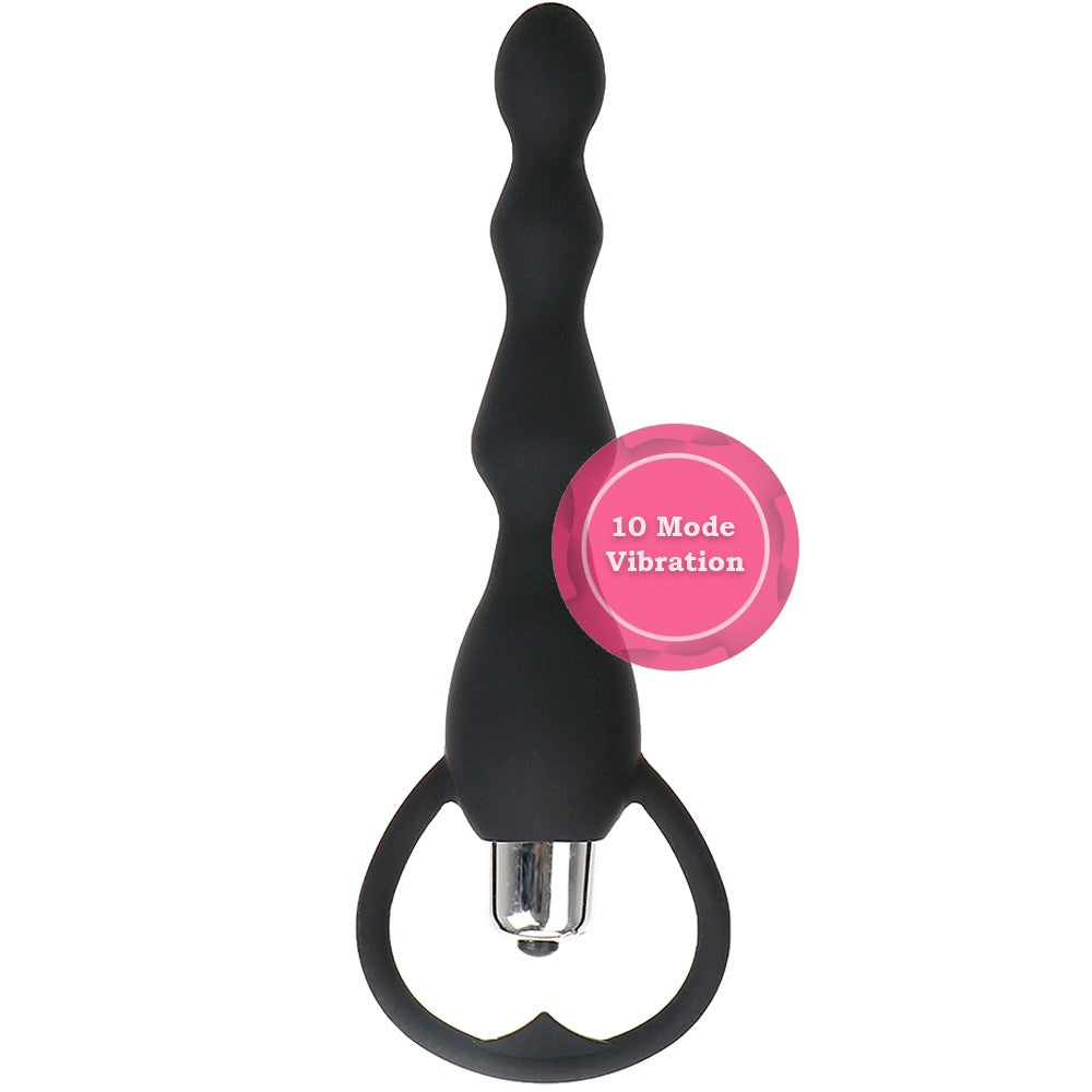 Erox Anal Fantasy Boğumlu 10 Mod Titreşimli Anal Vibratör-Black