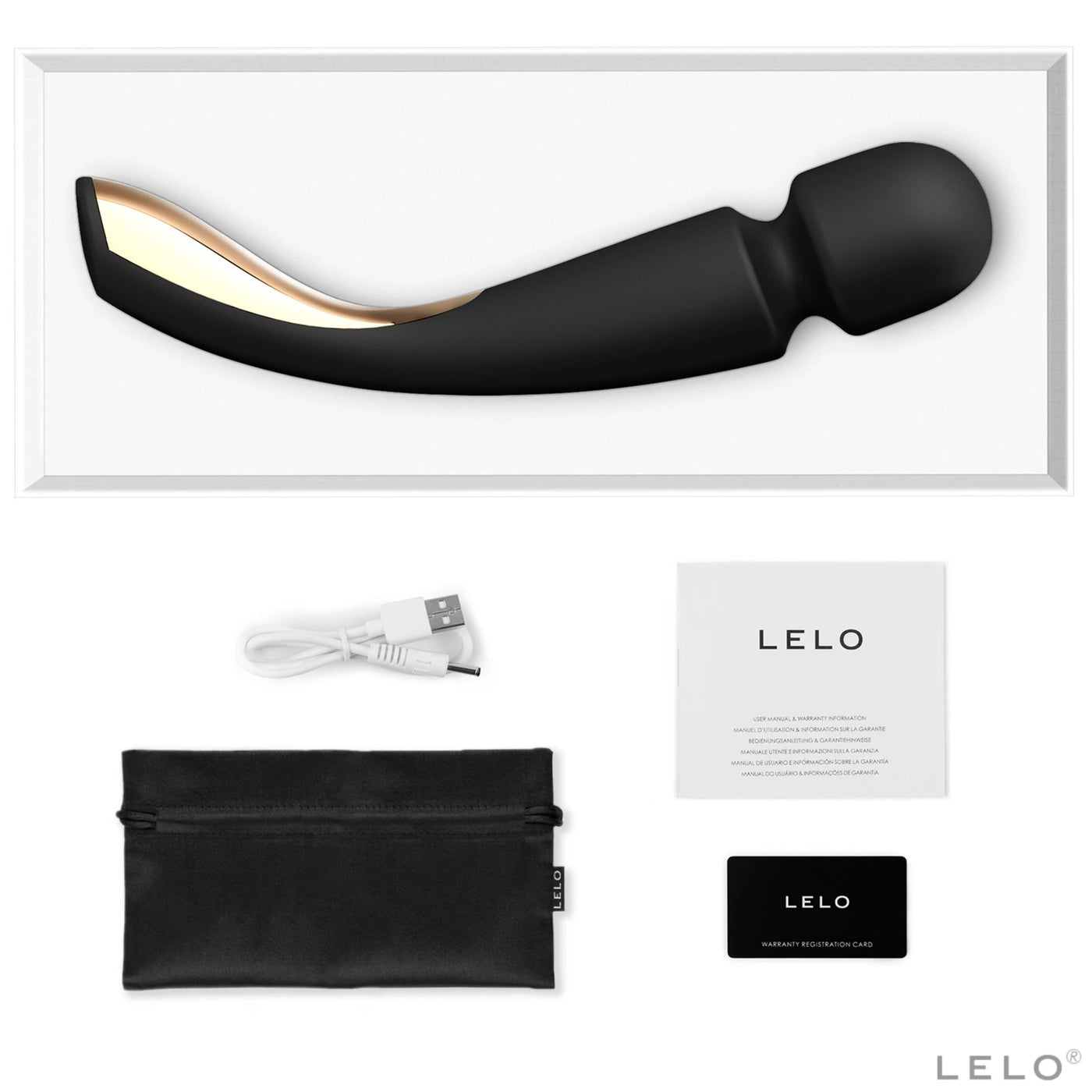 Lelo Smart Wand 2 Medium Professional Masaj Wand Vibratör-Black
