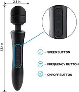 Erox Magic Wand Double Massager Masaj Wand Vibratör-Black