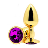 Erox Gold Small Mor Kristal Taşlı Metal Anal Plug