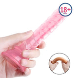 Erox Jelly Silicone 14.5 cm Anal ve Vajinal Realistik Penis-Pink