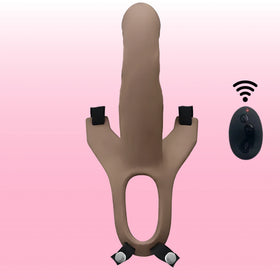 Aphrodisia Hollow Strap-On Flesh 17 Cm İçi Boş Titreşimli Kemerli Penis-Flesh