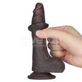Lovetoy Sliding Skin Pro II Dual Layer Silicone Dong Black Realistik Penis LV417205