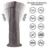 Lovetoy Dual Layered Silicone Rotator Black 20 Cm Hareketli Realistik Penis LV410220
