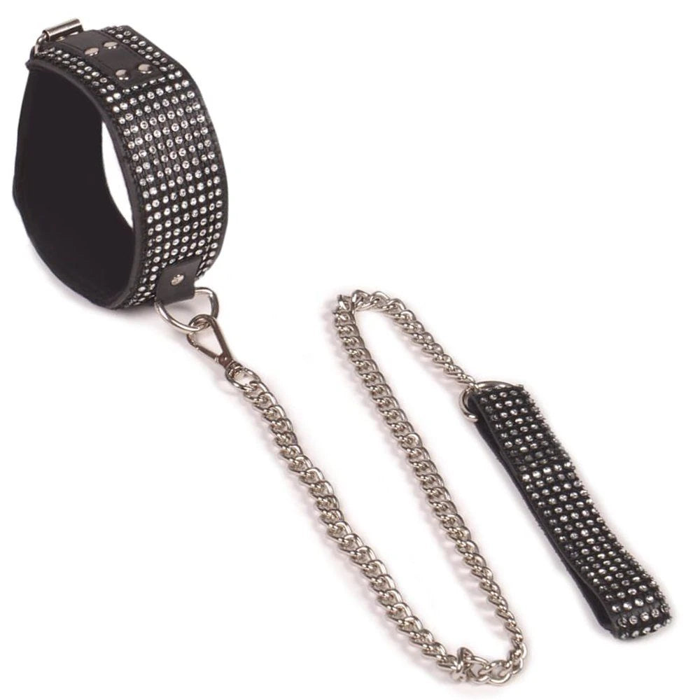 Erox Fetish Fantasy Series Diamond Collar Taşlı Fetiş Tasma-Siyah