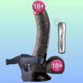 Erox Strap-On Samuel Titreşimli Belden Bağlamalı Realistik Zenci Dildo