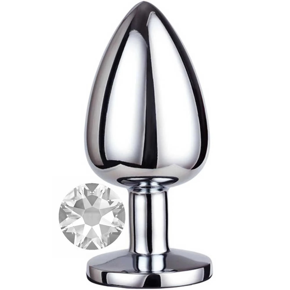 Erox Anal Fantasy Luxury Diamond White Taşlı Metal Anal Plug - Small