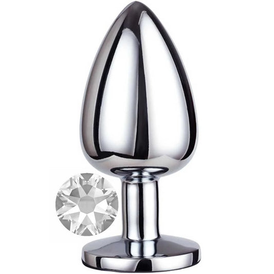Erox Anal Fantasy Luxury Diamond White Taşlı Metal Anal Plug - Small