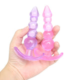 Erox Anal Fantasy Silicone Butt Beads Anal Training Silikon Anal Plug-Purple
